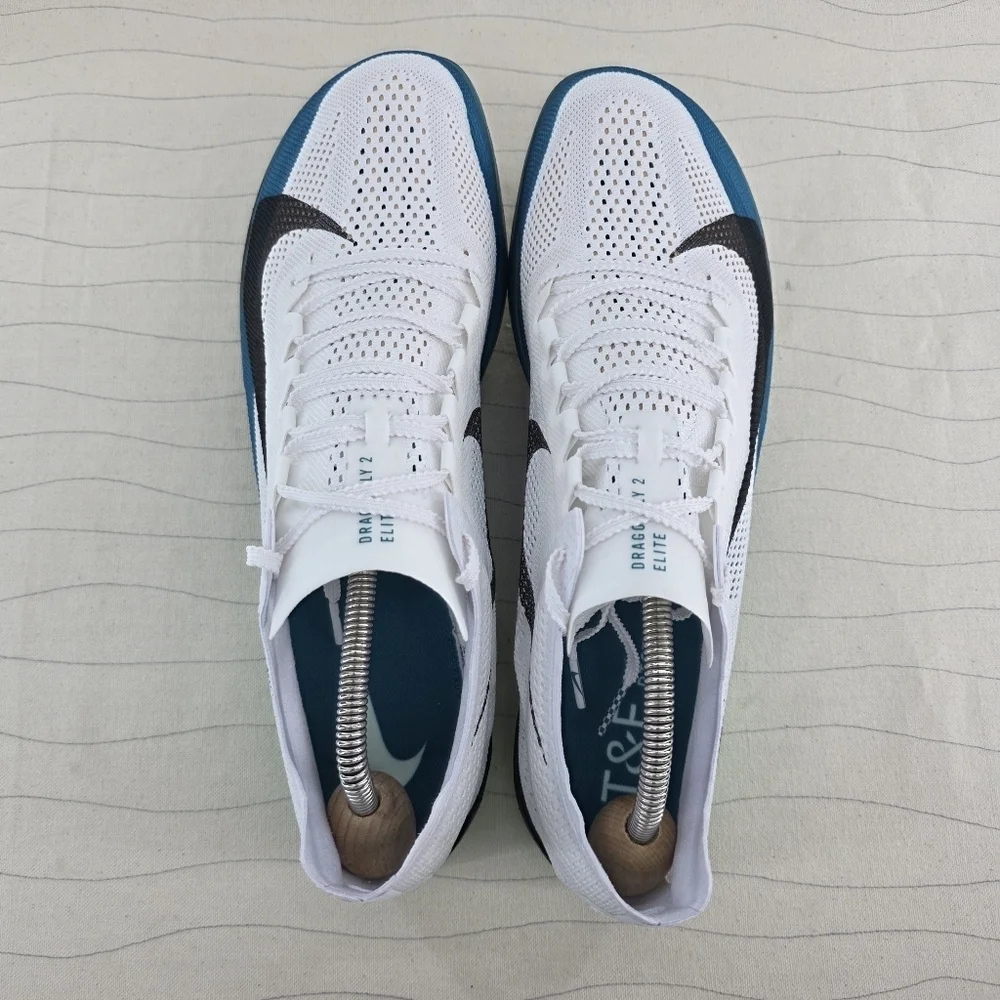New Mens Nike ZoomX Dragonfly 2 Elite White Teal Cleats FZ9315-102 Sz 12.5 NEW